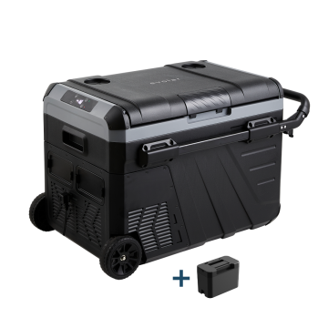 Evolar Elektrische Compressor Koelbox - 35L - 12V/230V - Inclusief Accu - Met Wielen & Hendel - Zwart