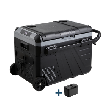 Evolar Elektrische Compressor Koelbox - 35L - 12V/230V - Inclusief Accu - Met Wielen & Hendel - Zwart