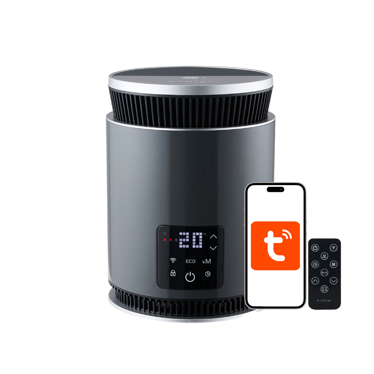 Evolar EVO-PTC360G Elektrische Kachel Wifi Grijs Tweedekans