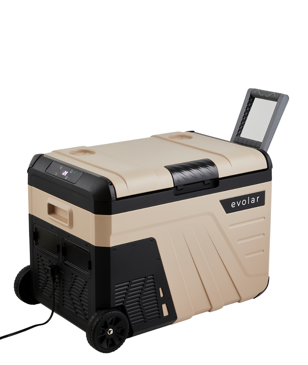 Evolar Elektrische Compressor Koelbox - 35L - 12V/230V - Met Wielen & Hendel - Khaki - Tweedekans